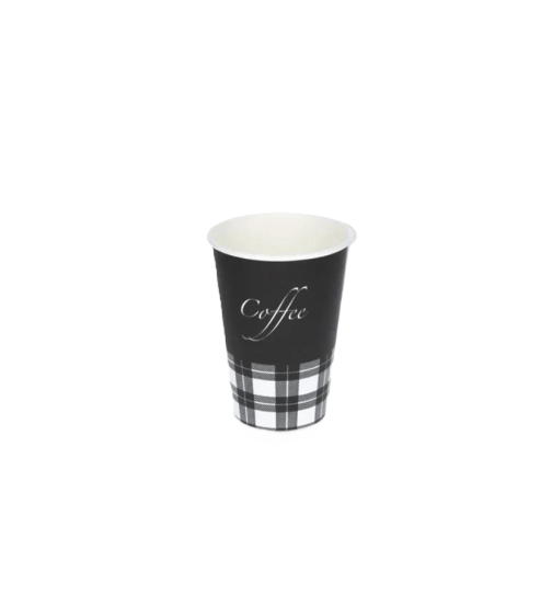 Vending Becher 180 ml 2500 Stck Design schwarz/Karo