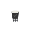 Vending Becher 180 ml 2500 Stck Design schwarz/Karo