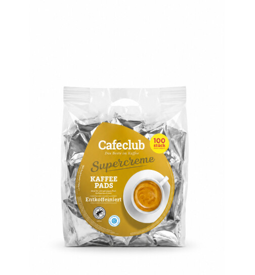 Caféclub Supercreme Entkoffeiniert Pads (100 Stück)